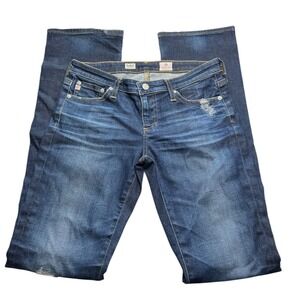 AG Adriano Goldschmied Women's Ballad Slim Boot Jeans Distressed 27R Stretch